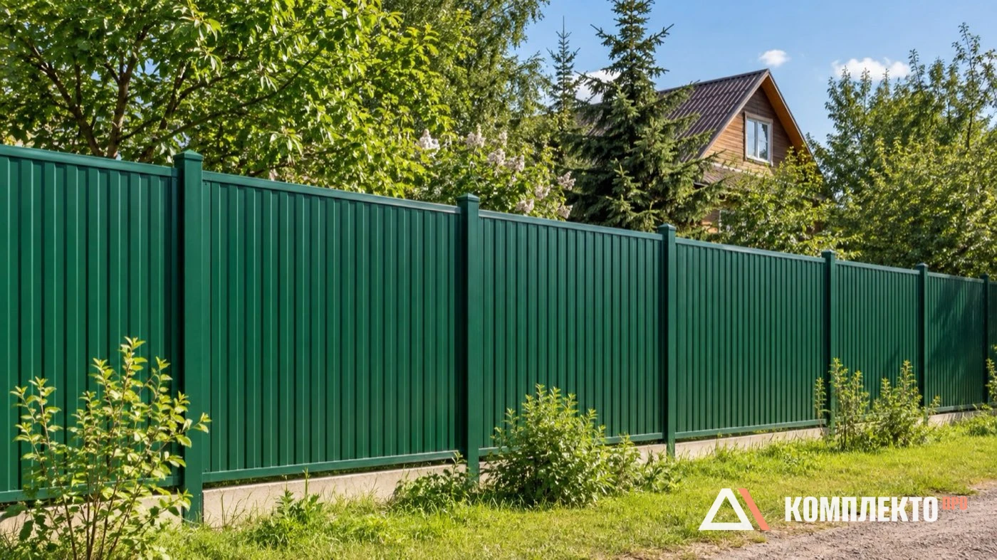 Забор из профнастила с двусторонним покрытием